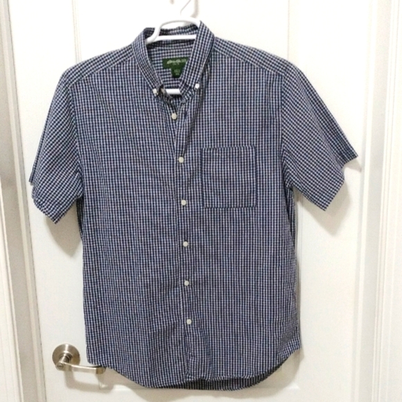 Eddie Bauer Other - Eddie Bauer Blue Gingham Casual Shirt Size M, 100% Cotton